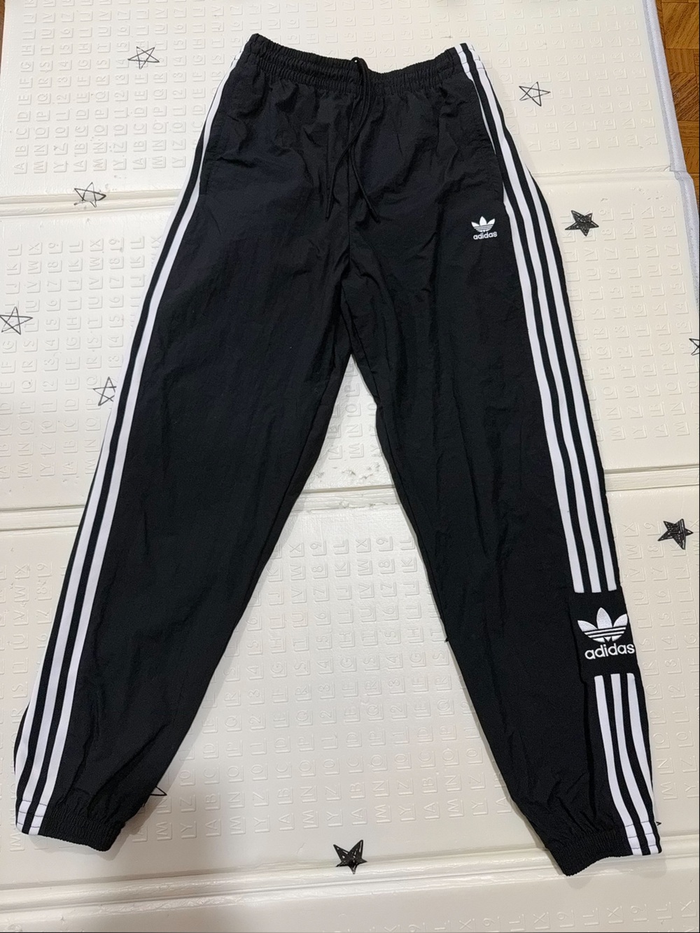 adidas Black Three-Stripe Track Pants